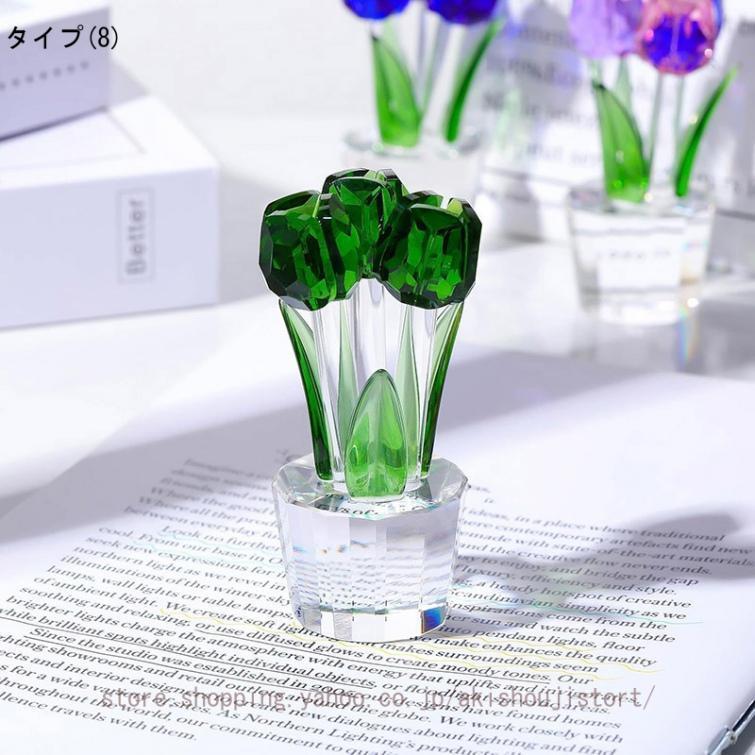 クリスタル フラワー置物 水晶花 オブジェ 枯れない花 造花 クリスタル フラワー置物 水晶花 オブジェ 枯れない花 造花