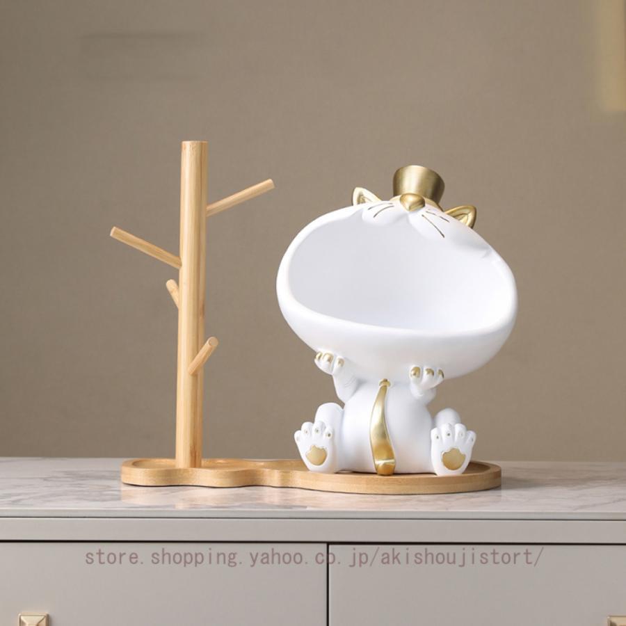 置き物 トレイ ジュエリー トレー ねこ 収納 おしゃれ かわいい 猫像