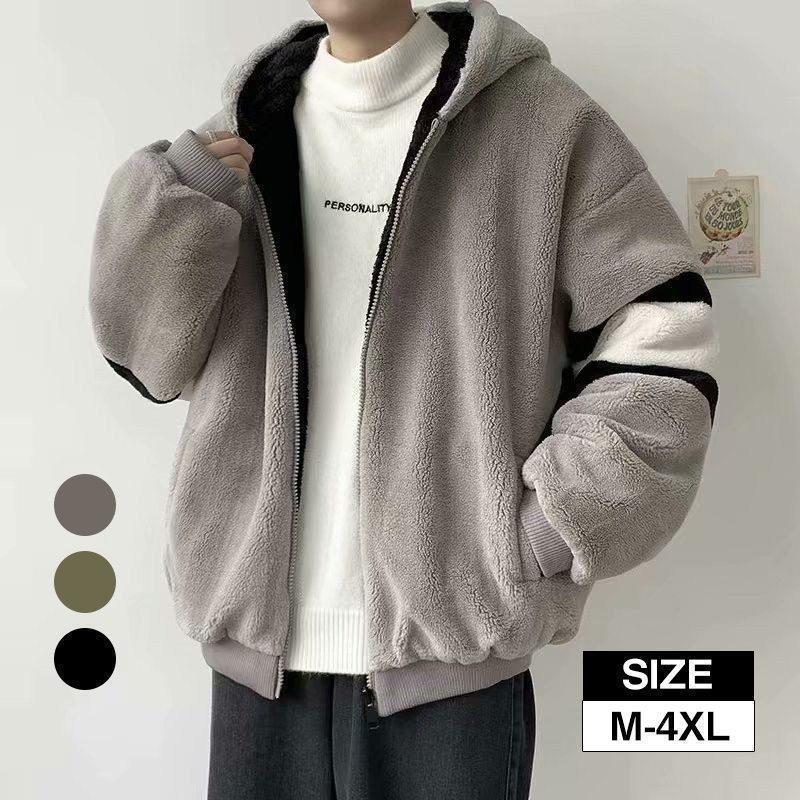 ボア メンズ フリース ボアアウター ブルゾン パーカー 裏起毛