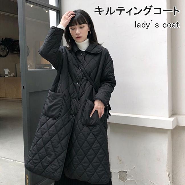 キルティングコート レディース 冬 コート 中綿 軽薄 中綿コート