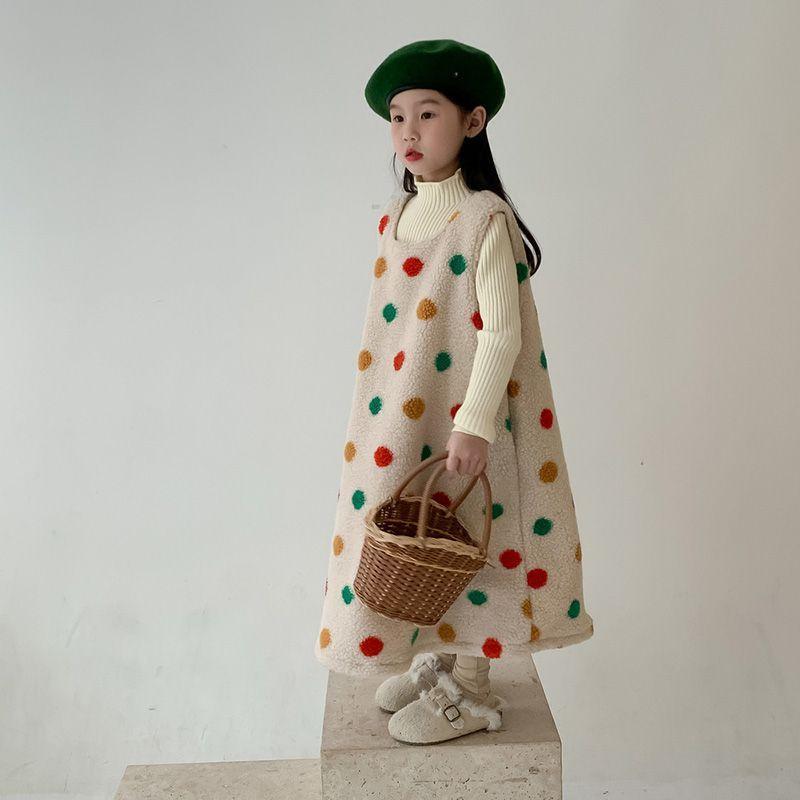ワンピース キッズ 子供服 女の子 袖なしフロック虹色ドット柄ワンピース ベビー服 春秋冬 フォーマル 子ども服 赤ちゃん 女児 子供ドレス 結婚式 おしゃれ 可愛 | ブランド登録なし