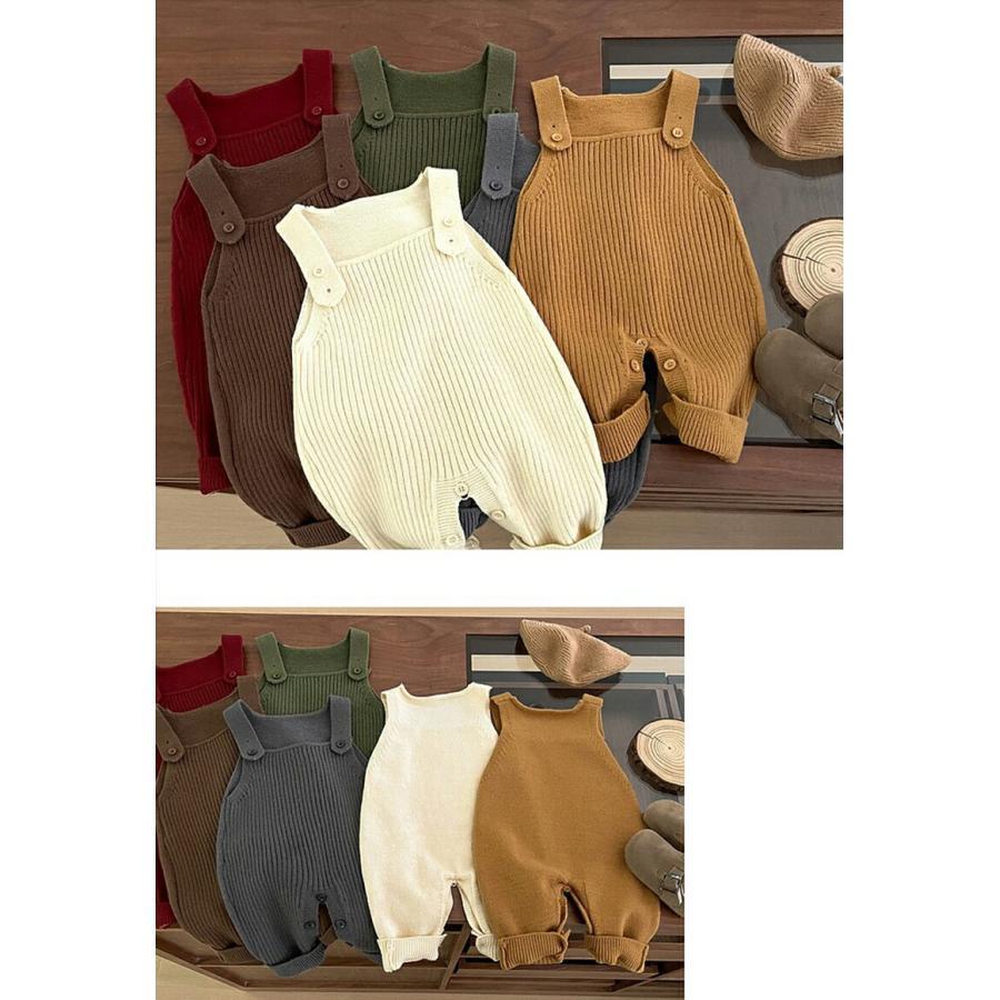 ベビー オーバーオール ニット サロペット パンツ 秋冬 ロンパース