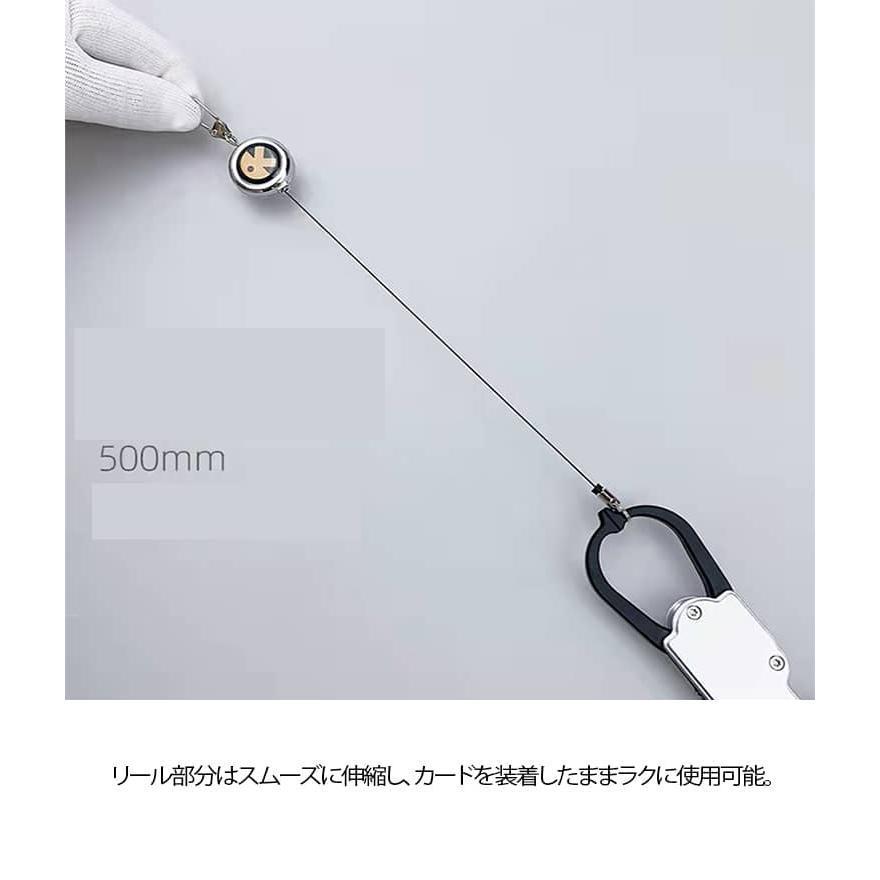 社員証 カラビナ ナース リールストラップ IDカードホルダー 名札
