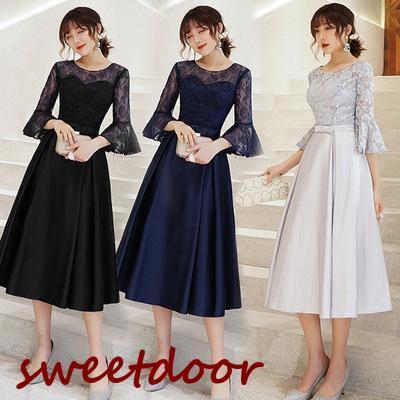 パーティードレス 結婚式 服装 ドレス ワンピース 20代 10代 30代 フォーマルドレス 50代 女性 冬 赤 お呼ばれ 母親 親族 袖あり　フォーマルワンピース パーティードレス 結婚式 服装 ドレス ワンピース 20代 10代 40代 30代