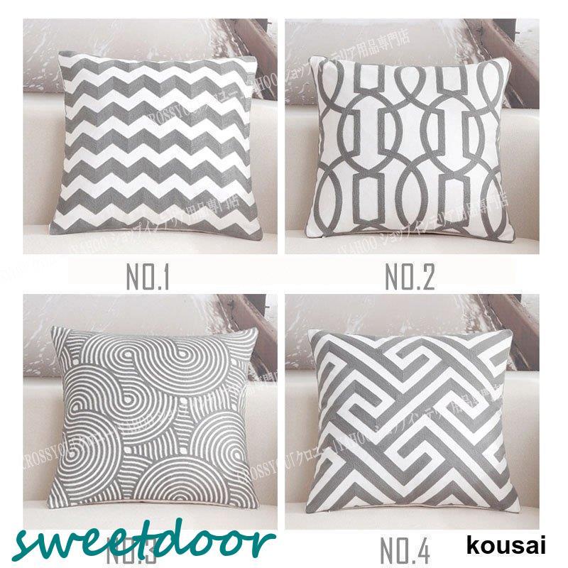 クッションカバー 45×45 背当てクッションカバー 刺しゅう入り