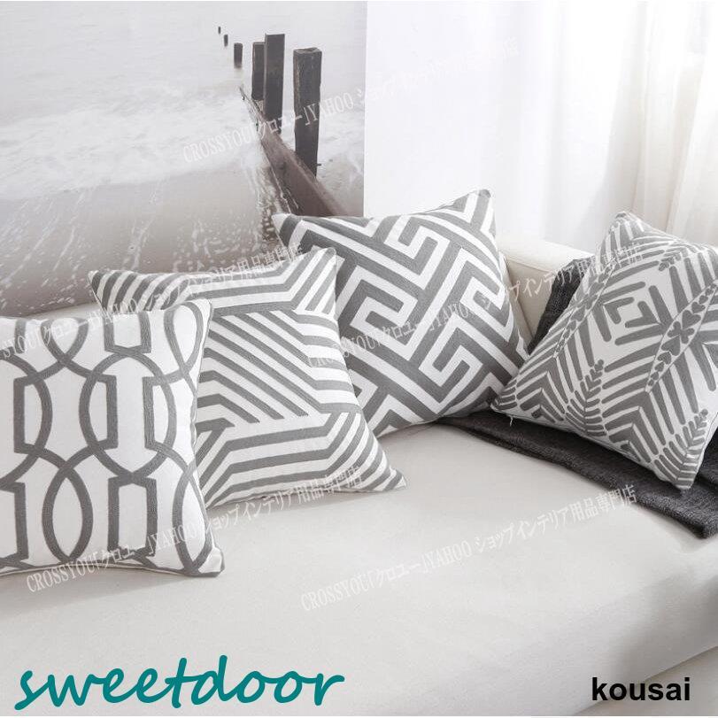 2枚 WeedBag 柄 クッションカバー 45cm x 45cm 2枚 WeedBag 柄 クッションカバー 45cm x 45cm TWEED CUSHION