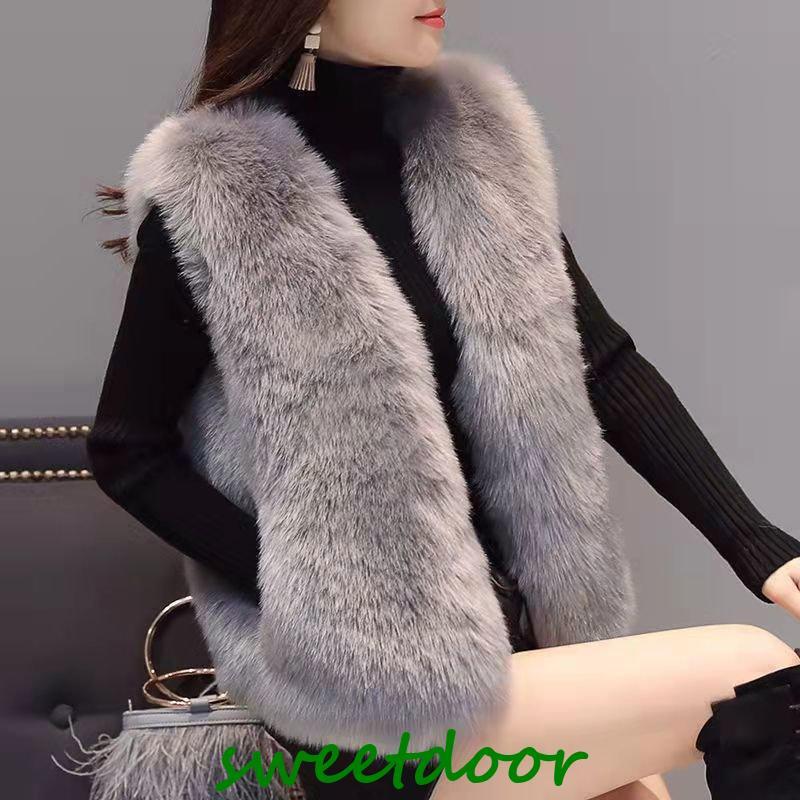 フォックス毛皮ベストコート 毛皮ベスト ふわふわ レディース ファー