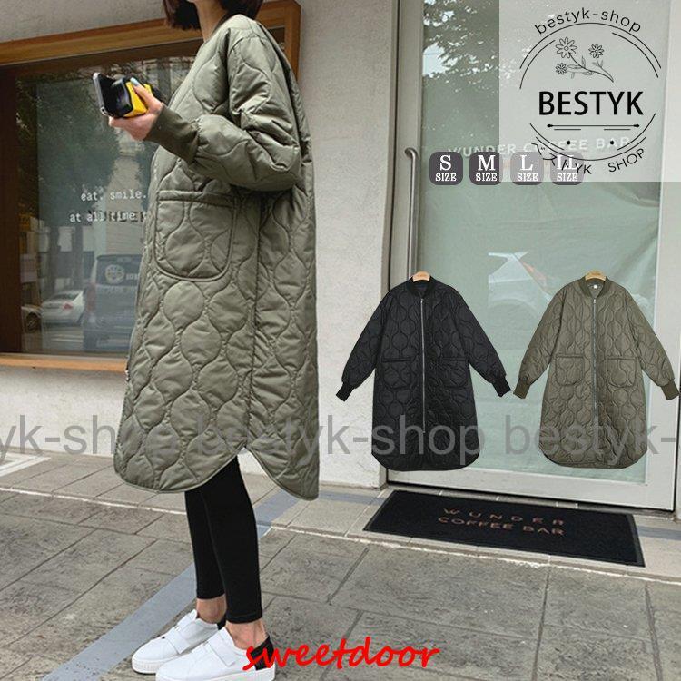 キルティング レディース 冬アウター コーデ ジャンパー コート ロング