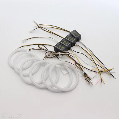 互換品 アルファロメオ ブレラスパイダー159 2005-2011用 スイッチバック 超高輝度 デイランニング用デュアルカラーDRL コットンLEDエンジェルアイハロ_4