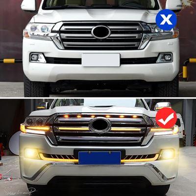 互換品 トヨタ 2016-2021 ランドクルーザー 200 ミッドグリッド LED ランプ ダイナミックウィンカー LC200 フォグランプ装飾カスタムアクセサリー_3