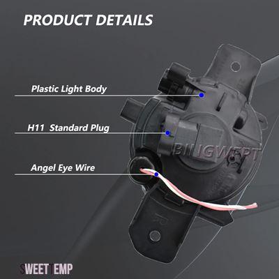 互換品 日産 2001年2006年 エクストレイルT30用2IN1エンジェルアイ 車用LEDレンズフォグランプデイタイムランニングライトDRLホワイト12V_3