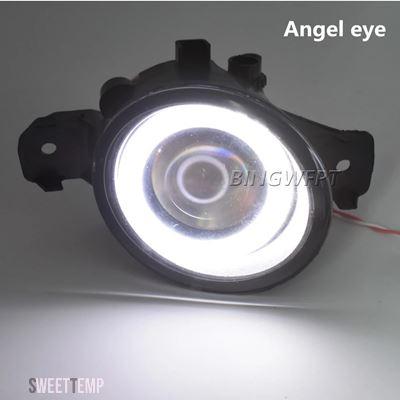 互換品 日産 2001年2006年 エクストレイルT30用2IN1エンジェルアイ 車用LEDレンズフォグランプデイタイムランニングライトDRLホワイト12V_6