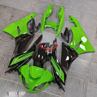 互換品 カワサキ バイク用フェアリング ZX6R ZX 6R 2009年-2010年-2011年-2012年用 636 インジェクション 明緑色黒ストライプ フルキット ボディワーク_5