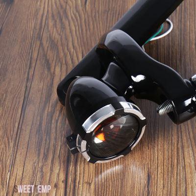 互換品 ハーレー 光沢ブラックバーストLED補助ライトブラケット 用ツーリングストリートグライド2014-2023モデル_2