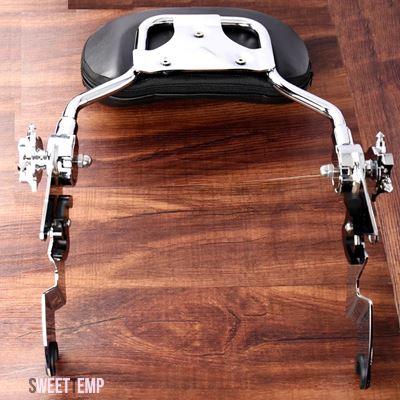 互換品 ハーレー 4ポイントハードウェア調整可能シーシーバーアップライトパッセンジャーバックレスト ツーリングエレクトラストリートグライドロードキ_2
