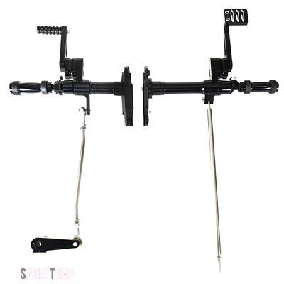 互換品 ハーレー 91-03年式 スポーツスター XL 883 1200モデル用 ブラック フォワードコントロール フットペグキット