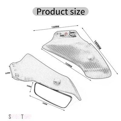 互換品 カワサキ ZX-14R ZX14R ZX 14 R用 汎用 バイク可変式サイドウイングスポイラーフェアリング バックミラー付き_2