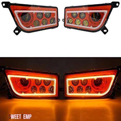 互換品 ヤマハ 2014年2016年式ポラリスRZR 900 S RZR XP 1000用LED H4ヘッドライト ターボオレンジ UTV ATV用LEDヘッドライト