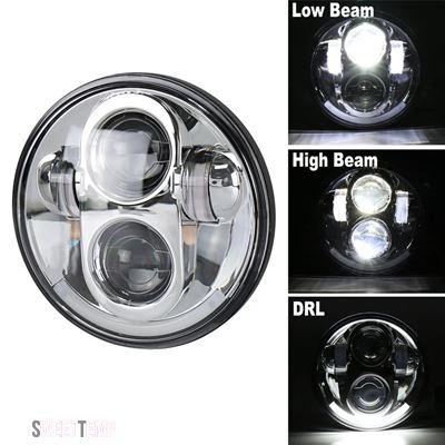 互換品 ハーレー ダビッドソン 5.75"LEDヘッドライト 5 3/4"LED アイアン883 ダイナストリートボブ FXDBスポーツスター用ヘッドライトキット_4