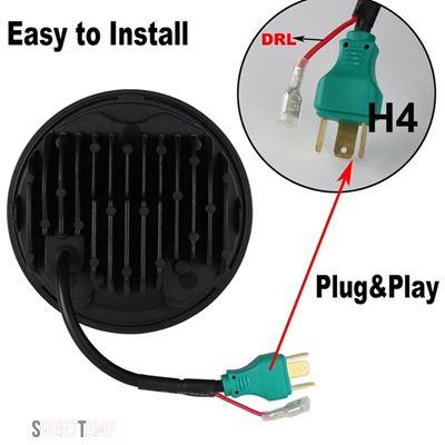 互換品 ハーレー ダビッドソン 5.75"LEDヘッドライト 5 3/4"LED アイアン883 ダイナストリートボブ FXDBスポーツスター用ヘッドライトキット_6