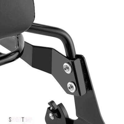 互換品 ハーレー ダビッドソン ソフテイル CVO ブレイクアウト FXSB用パッセンジャーバックレストシシーバー +PUレザー 光沢ブラック バイク 二輪用アク_4