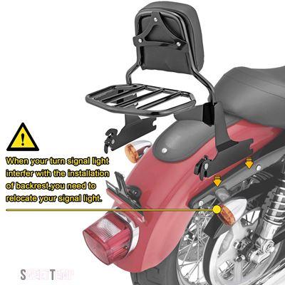 互換品 ハーレー ダビッドソン ソフテイル CVO ブレイクアウト FXSB用パッセンジャーバックレストシシーバー +PUレザー 光沢ブラック バイク 二輪用アク_6