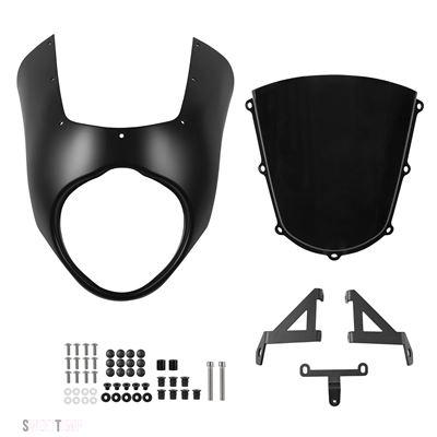 互換品 カワサキ バルカン S EN650 650 2015-2024 VN650用 フロント ヘッドライト カバー カフェレーサー レトロ フェアリング ウインドスクリーン ウイ_6