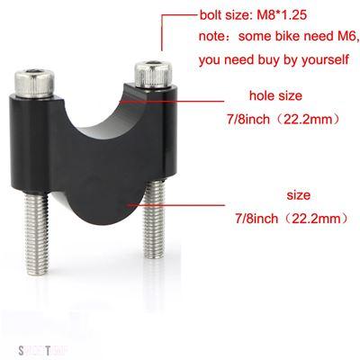 互換品 スズキ DR125 DR200 DR250 DR350 DR600 DR650R DR750 DR800用 7/8\" 22mmハンドルバー用ファットバーライザー マウントライザー アルミニウム製"_8