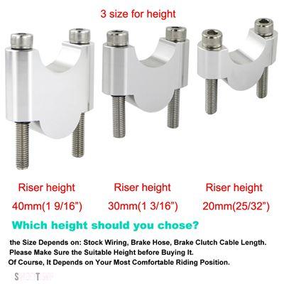 互換品 スズキ DR125 DR200 DR250 DR350 DR600 DR650R DR750 DR800用 7/8\" 22mmハンドルバー用ファットバーライザー マウントライザー アルミニウム製"_9
