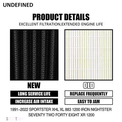互換品 ハーレー ダビッドソン エアフィルター スポーツスターアイアンXL 883 1200 48 72 Forty-Eight Seventy-Two用 1991-2023年 エアクリーナーイン