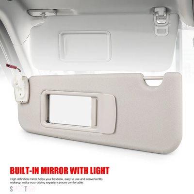 互換品 右ハンドル＆左側乗客用 ミラー＆ライト付き 2011年〜2015年用 BMW F10 F11 F18 51167248857 51167248858 ベージュサンバイザー 5シリーズ_3