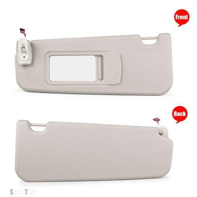 互換品 右ハンドル＆左側乗客用 ミラー＆ライト付き 2011年〜2015年用 BMW F10 F11 F18 51167248857 51167248858 ベージュサンバイザー 5シリーズ_5