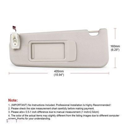互換品 右ハンドル＆左側乗客用 ミラー＆ライト付き 2011年〜2015年用 BMW F10 F11 F18 51167248857 51167248858 ベージュサンバイザー 5シリーズ_7