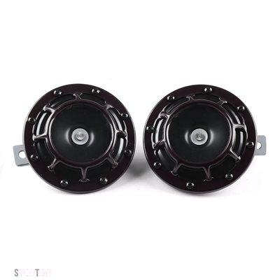 互換品 バイク パーツ 2個 12V 115dB ヘラ社製 超大音量コンパクト電動ブラストトーンエアホーンキット オートバイ用 車用 赤/黒_4
