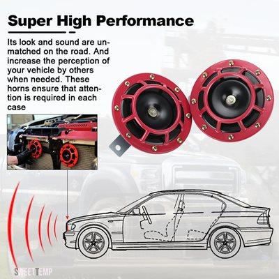 互換品 バイク パーツ PQY - オートバイ用 自動車用 2個 12V 115DB 超大音量 コンパクト 電動ブラストトーン エアホーンキット PQY-LB31_2