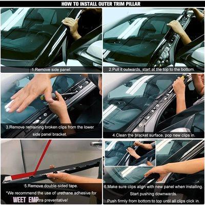 互換品 フロントガラス外装トリムモールディング インナーライニング