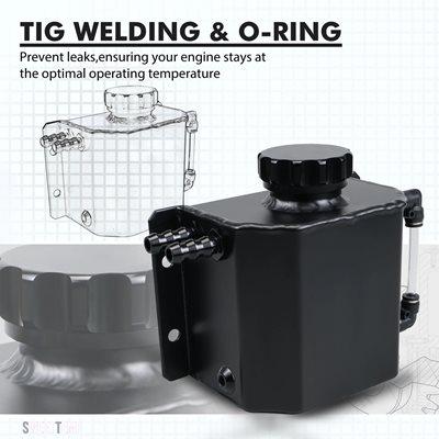 互換品 アルミニウム 1L クーラントタンク ラジエーター クーラントオーバーフロー リカバリーウォータータンク ボトル カーアクセサリー ほとんどの車_2