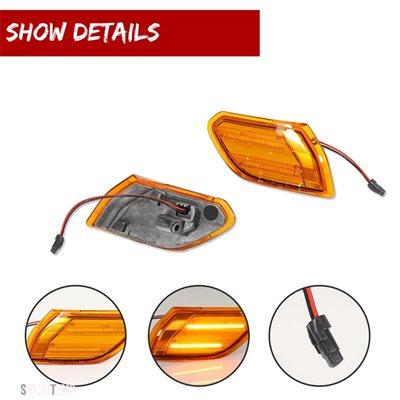 互換品 ジープ ラングラー JL 2018年式以上用 アンバー LED 車フロントフェンダー サイドマーカーライト グラディエーター JT 2020年式以上用 ターンシ_4