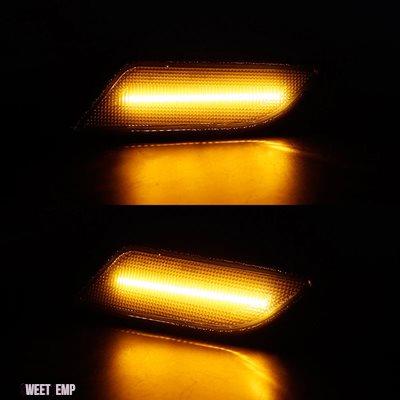 互換品 メルセデス ベンツ スモークレンズ アンバー/ホワイト LED フロントサイドマーカーインジケーターライト 2012年〜2014年型 W204 LCI C250 C300 C35_6