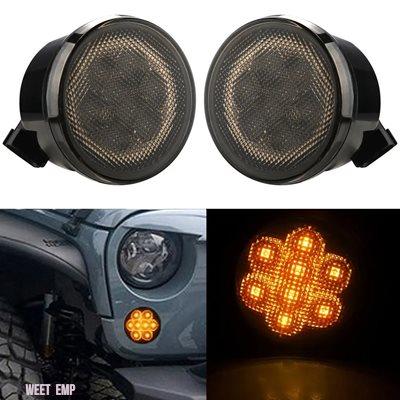 互換品 ラングラーJK用フロントLEDターンシグナルライトアセンブリ（アンバー ジープ 2007年〜2017年型_11