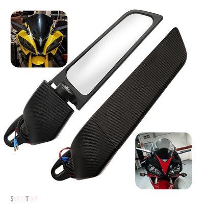 ブランド登録なし - 取り替えっこ品 300 400 650 H2 H4用 カワサキ ニンジャ250 かい繕う能力のある回転させる式リアビューウィンドウ スイベルウィングサイドミラー