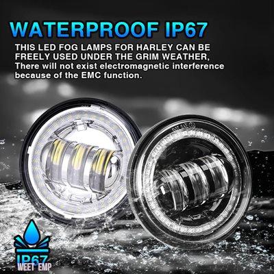 ブランド登録なし - 取り替えっこ品 FLHR LEDフォグランプ かばい立てともし火 イエローターンシグナルランプ付き添い人 ハーレー ダビッドソン 4.5\" 自動二輪車用 古典派音楽 ロードキング用"