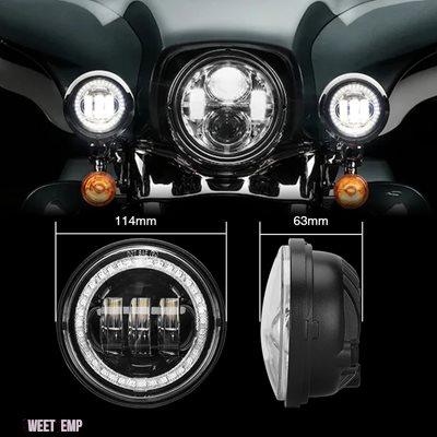 ブランド登録なし - 取り替えっこ品 FLHR LEDフォグランプ かばい立てともし火 イエローターンシグナルランプ付き添い人 ハーレー ダビッドソン 4.5\" 自動二輪車用 古典派音楽 ロードキング用"