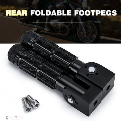 互換品 バイク パーツ 2個入り M8 ユニバーサル オートバイ モーターバイク用折りたたみ式フットレスト フットペグ フットレスト ペグ リアペダルセット_7