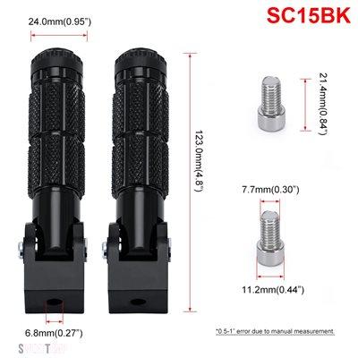 互換品 バイク パーツ 2個入り M8 ユニバーサル オートバイ モーターバイク用折りたたみ式フットレスト フットペグ フットレスト ペグ リアペダルセット_8