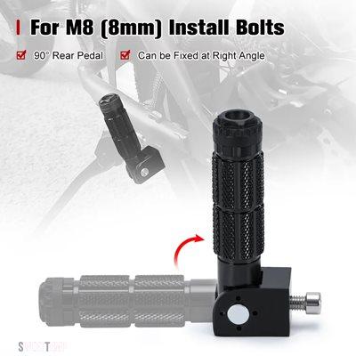 互換品 バイク パーツ 2個入り M8 ユニバーサル オートバイ モーターバイク用折りたたみ式フットレスト フットペグ フットレスト ペグ リアペダルセット_9