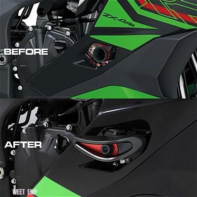 互換品 フレームスライダーキット カワサキ  ニンジャ ZX-4R SE ZX-4RR ZX-25R 2021-2024 フレームスライダープロシールドクラッシュスキッドパッドガー_6