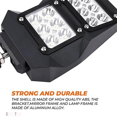 互換品 1.5 "-2" UTV バックミラーサイドミラー LED ライトポラリス RZR XP 1000 レンジャー CAN-AM X3 用 CFMOTO 用