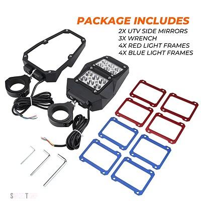 互換品 1.5 "-2" UTV バックミラーサイドミラー LED ライトポラリス RZR XP 1000 レンジャー CAN-AM X3 用 CFMOTO 用