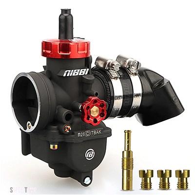 互換品 NIBBI PE24/26 MMキャブレターキット 125CC-200CC GY6 エンジンインテークマニホールド 48 MMエアフィルターフィットホンダ ヤマハスクーター AT_9